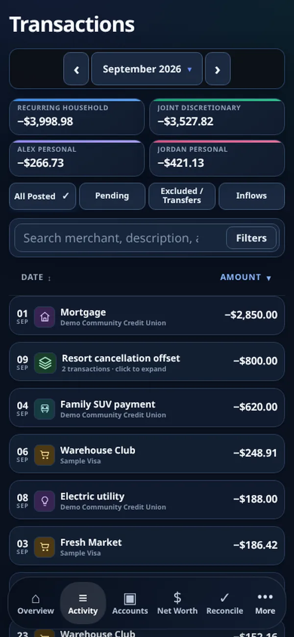 Transactions on a phone